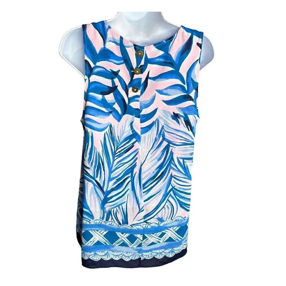 Lilly Pulitzer Tops Lilly Pulitzer Iona Top Pink Tropics Heat Wave Women’s M - Picture 5 of 12
